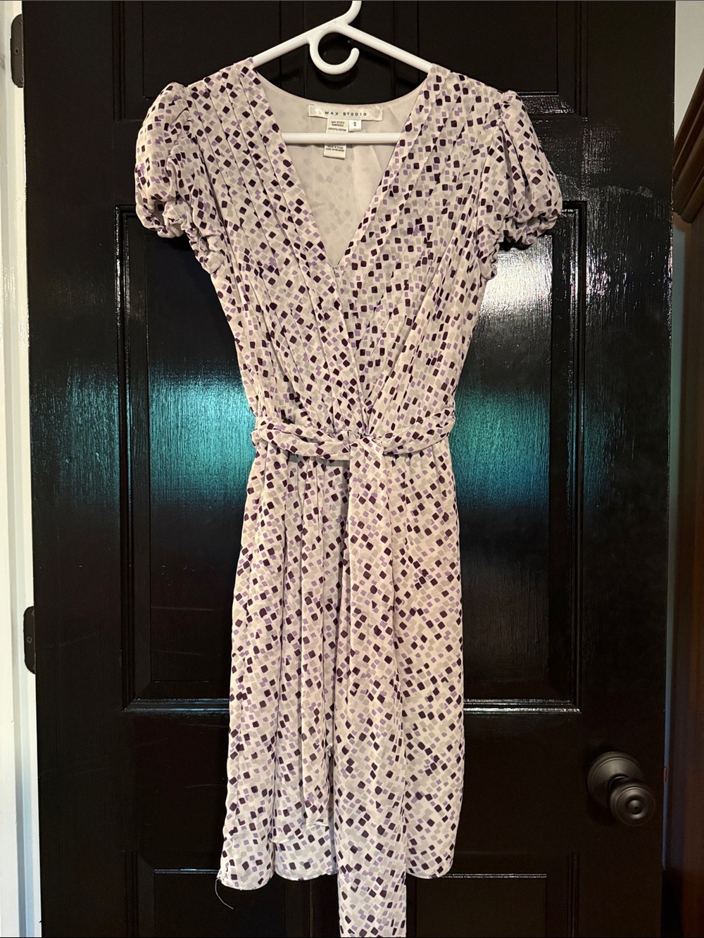 Purple Puff Sleeve Max Studio Dress Size Small